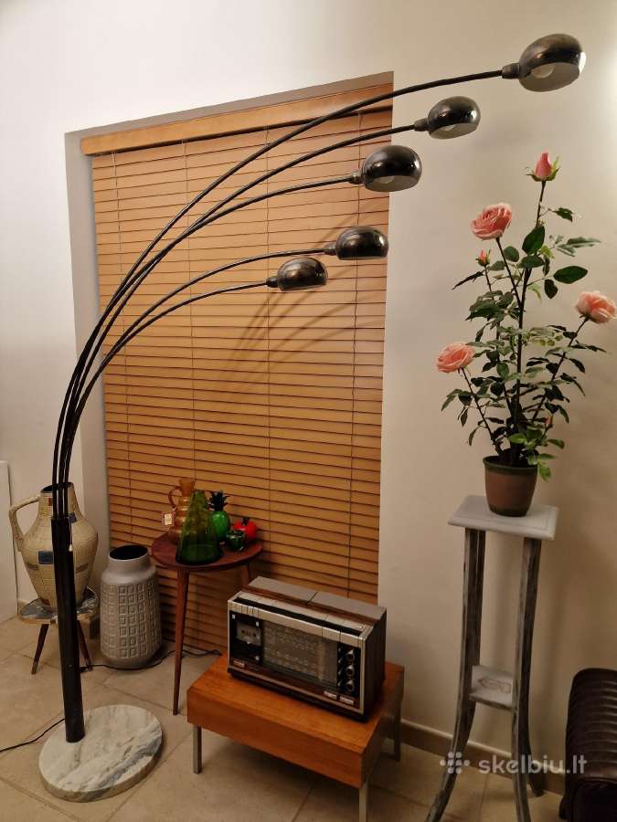Vintažinis mid century Bilka juodo chromo toršeras - nuotraukos Nr. 21