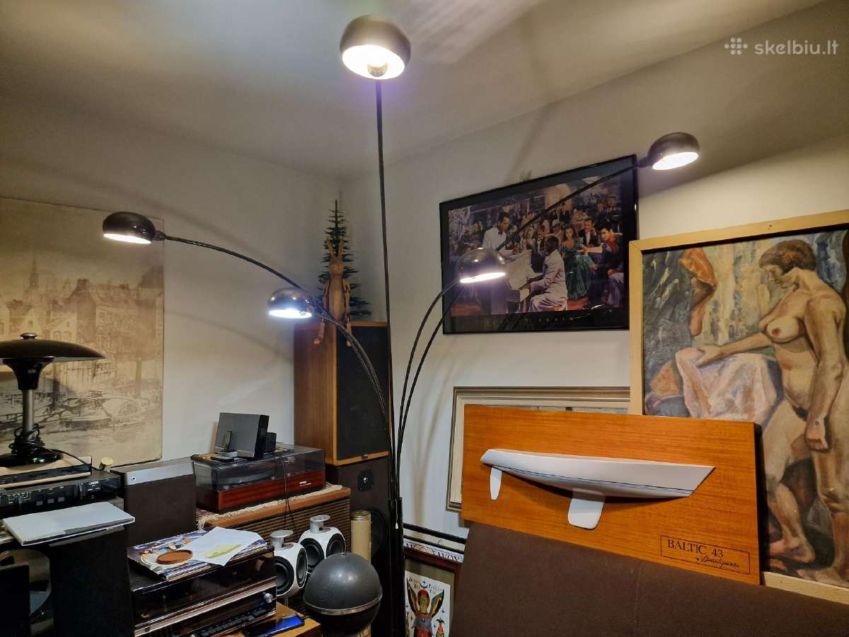 Vintažinis mid century Bilka juodo chromo toršeras - nuotraukos Nr. 22
