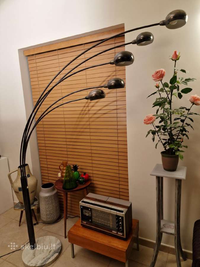 Vintažinis mid century Bilka juodo chromo toršeras - nuotraukos Nr. 23