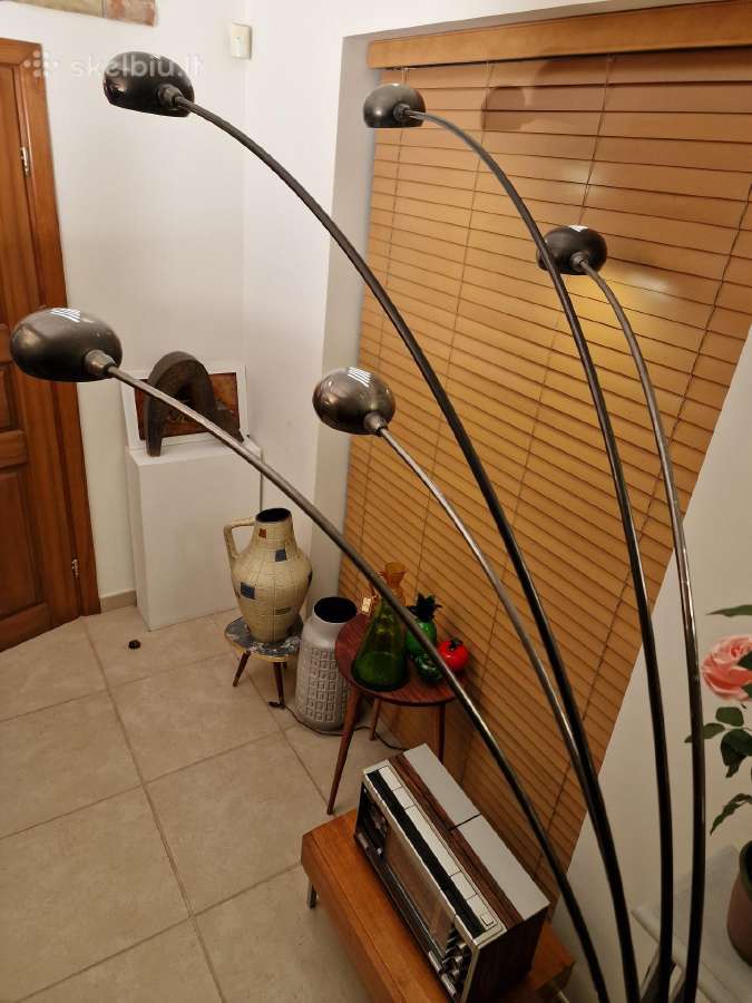 Vintažinis mid century Bilka juodo chromo toršeras - nuotraukos Nr. 25