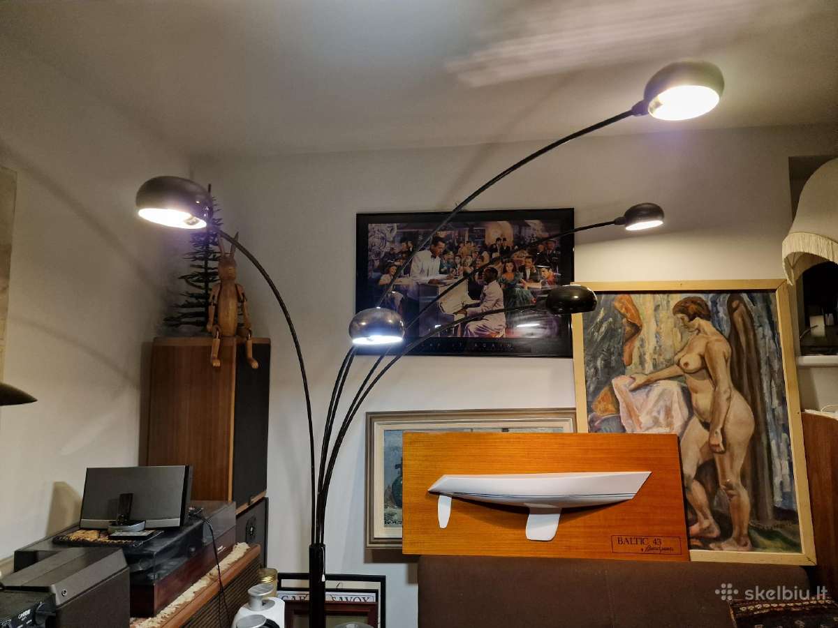 Vintažinis mid century Bilka juodo chromo toršeras - nuotraukos Nr. 26
