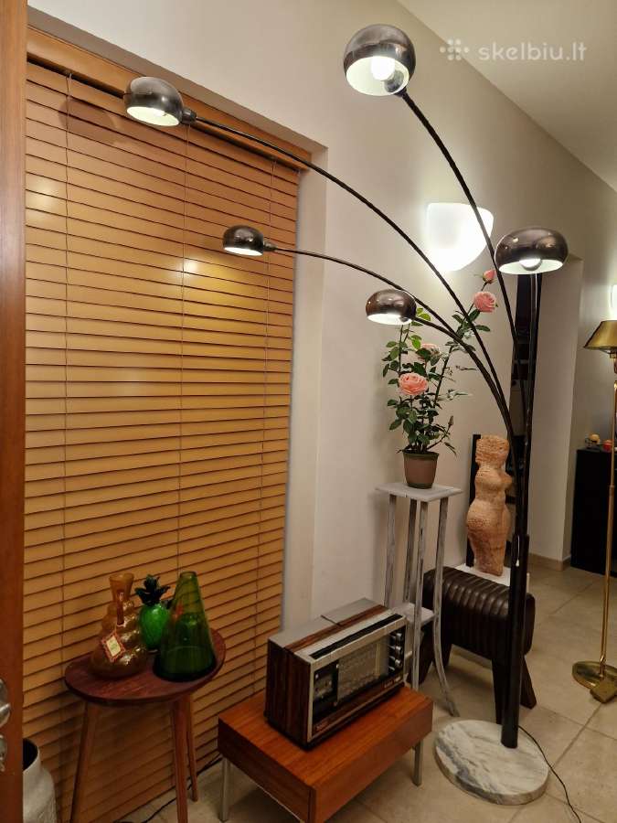 Vintažinis mid century Bilka juodo chromo toršeras - nuotraukos Nr. 27