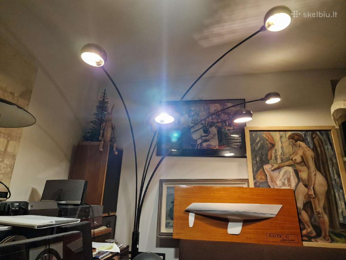 Vintažinis mid century Bilka juodo chromo toršeras - nuotraukos Nr. 28