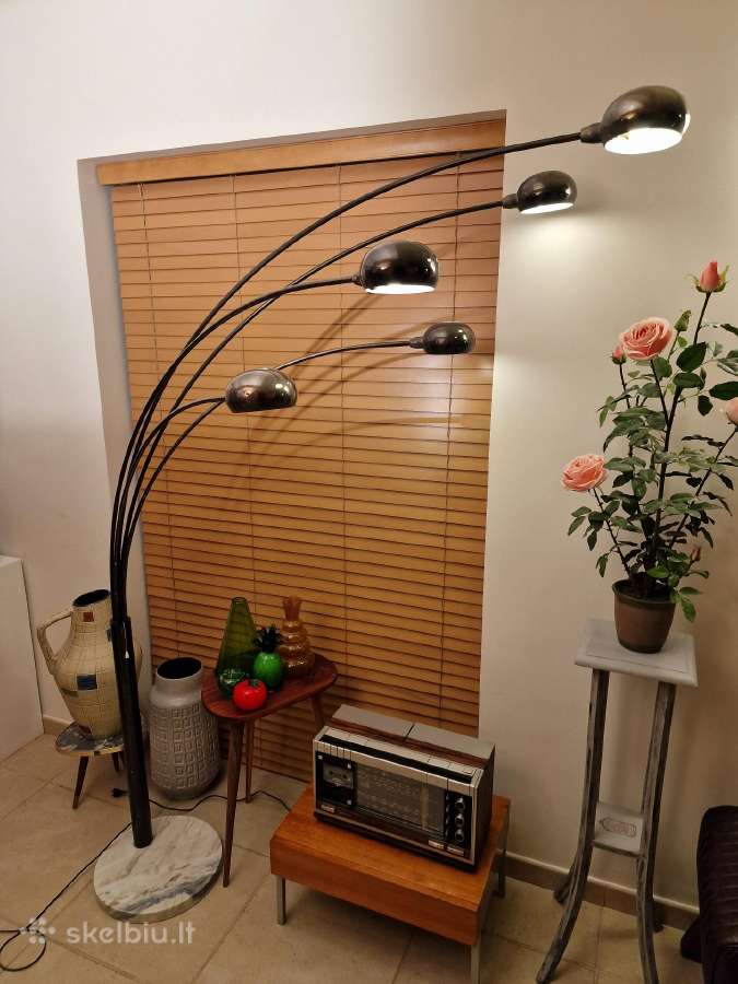 Vintažinis mid century Bilka juodo chromo toršeras - nuotraukos Nr. 38