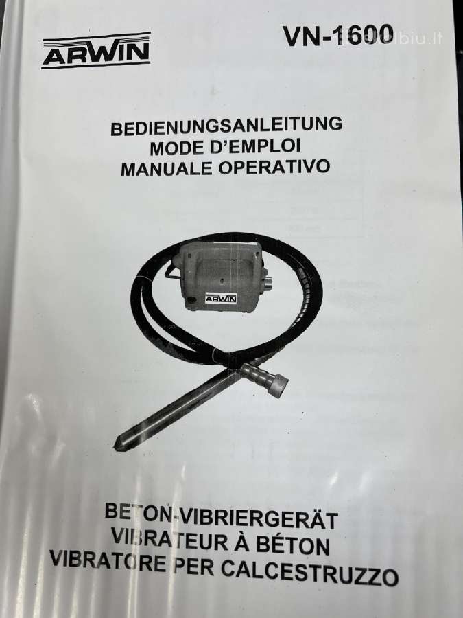 Betono vibravimo variklis vn-1600 Arwin - nuotraukos Nr. 5
