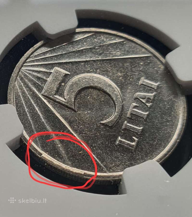 Lietuva 1991 1998 5 litai Error / su klaida Ngc - nuotraukos Nr. 5