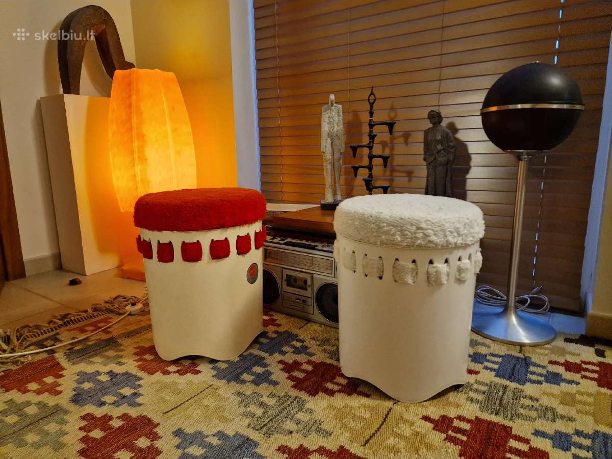 Vintažiniai mid century Space Age st. Emsa .pufai - nuotraukos Nr. 6