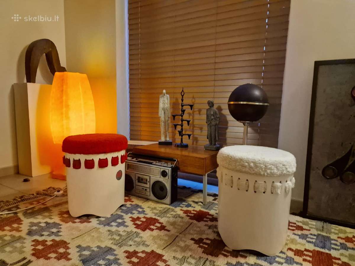 Vintažiniai mid century Space Age st. Emsa .pufai - nuotraukos Nr. 14