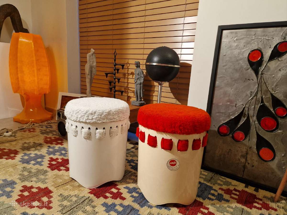 Vintažiniai mid century Space Age st. Emsa .pufai - nuotraukos Nr. 15