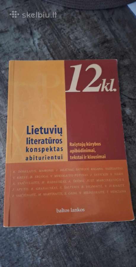 Lietuvių literatūros konspektas abiturientui 12 kl