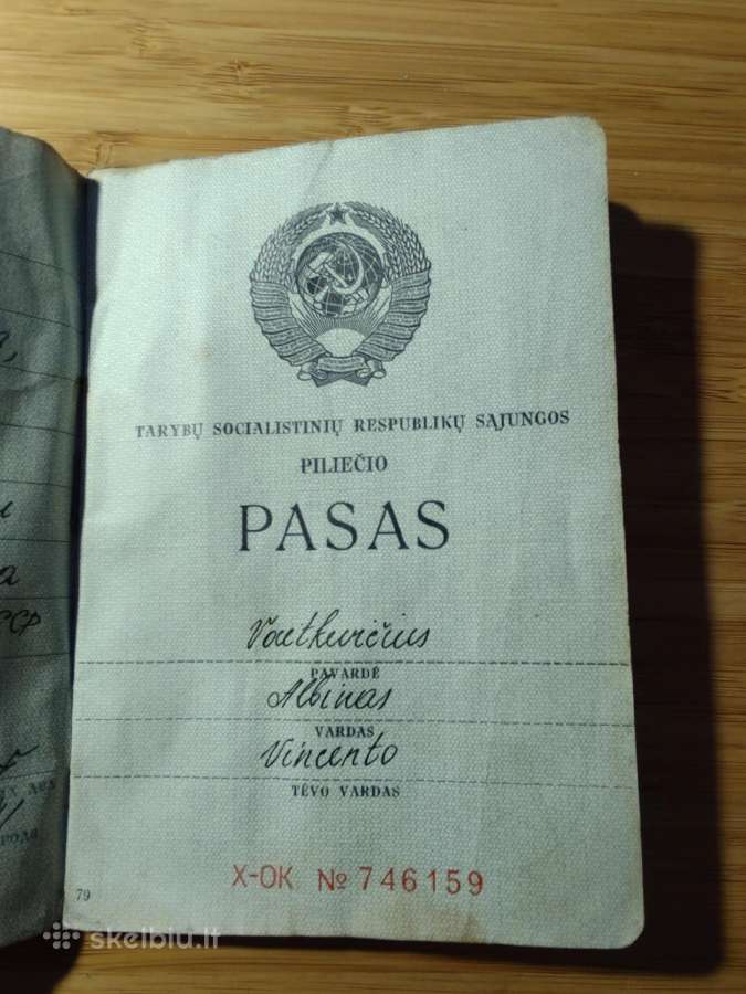 Sovietinis pasas Kaišiadorių r. Kibičių k.