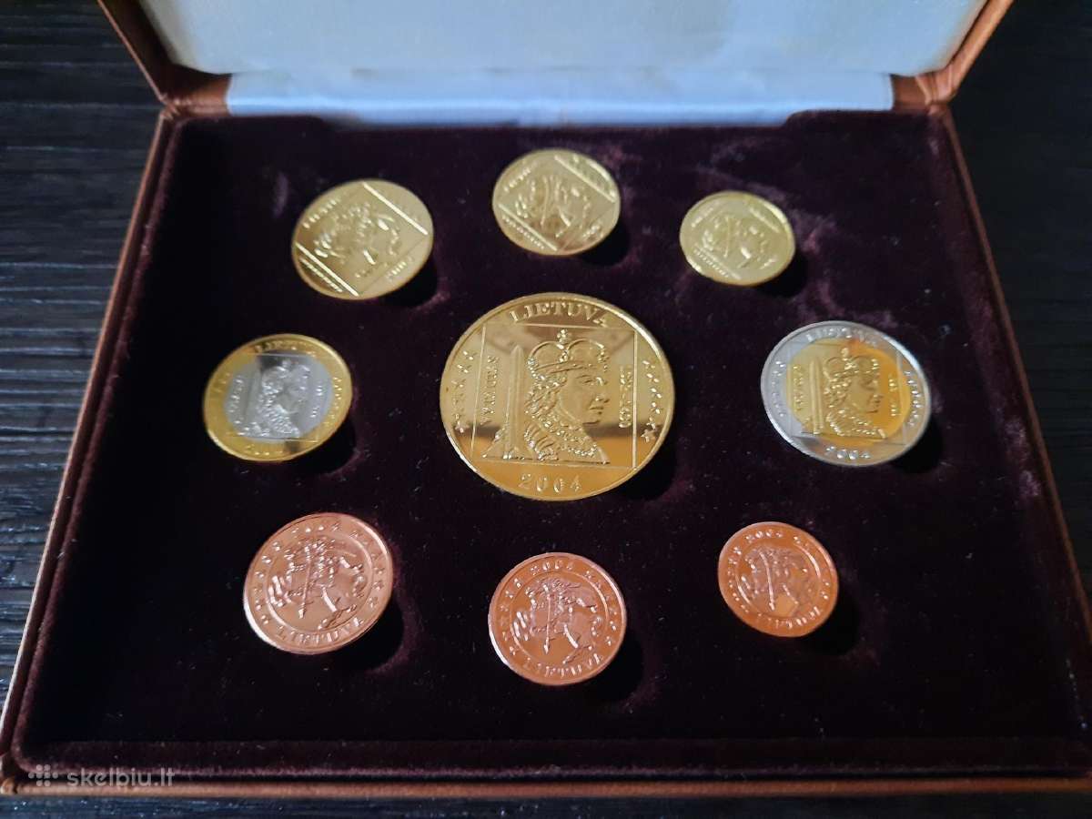 Prototipinių Lietuvos eurų monetų komplektas 2004 - nuotraukos Nr. 3