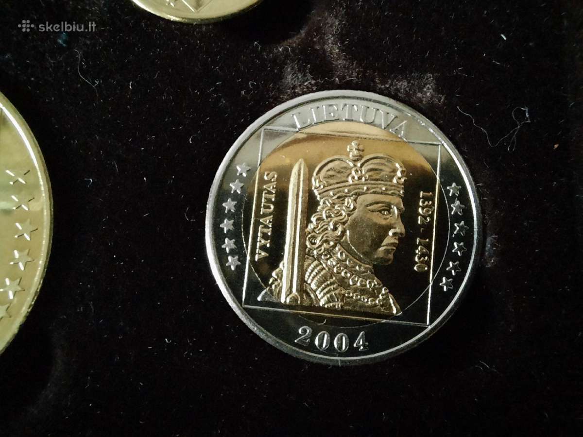 Prototipinių Lietuvos eurų monetų komplektas 2004 - nuotraukos Nr. 9
