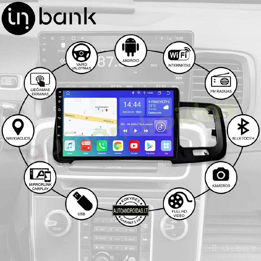 Volvo S60 V60 2008-18 Android multimedia GPS/WiFi - nuotraukos Nr. 2