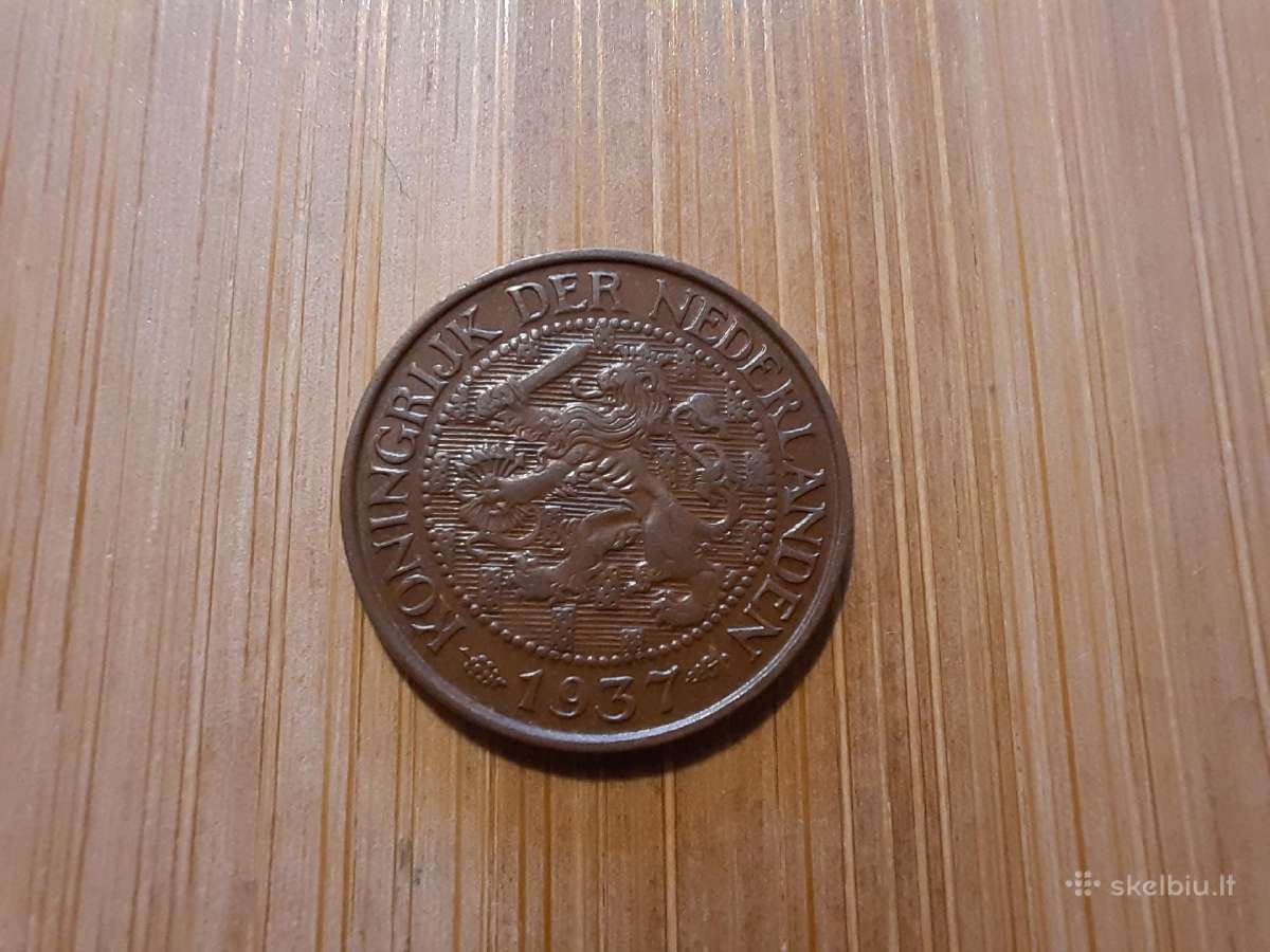 1 centas 1937 - Olandija - nuotraukos Nr. 2