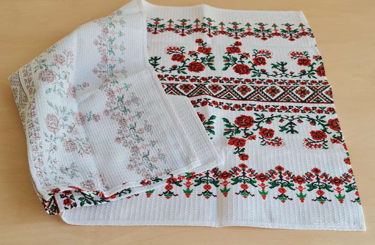 Vaflinis rankšluostis su ukrainietišku ornamentu - nuotraukos Nr. 2