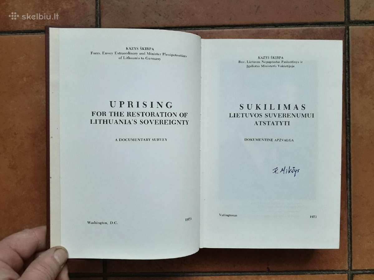 Kazys Škirpa "Sukilimas" JAV 1973 metai - nuotraukos Nr. 3