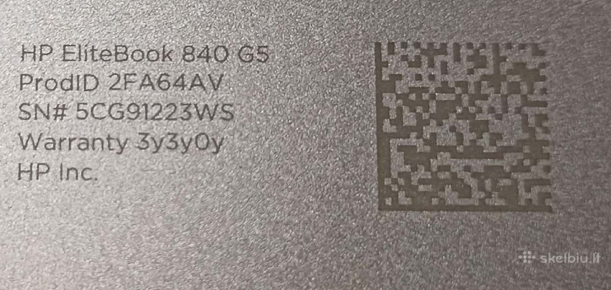 Hp Elitebook 840 G5 8gb RAM, 128gb SSD - nuotraukos Nr. 3