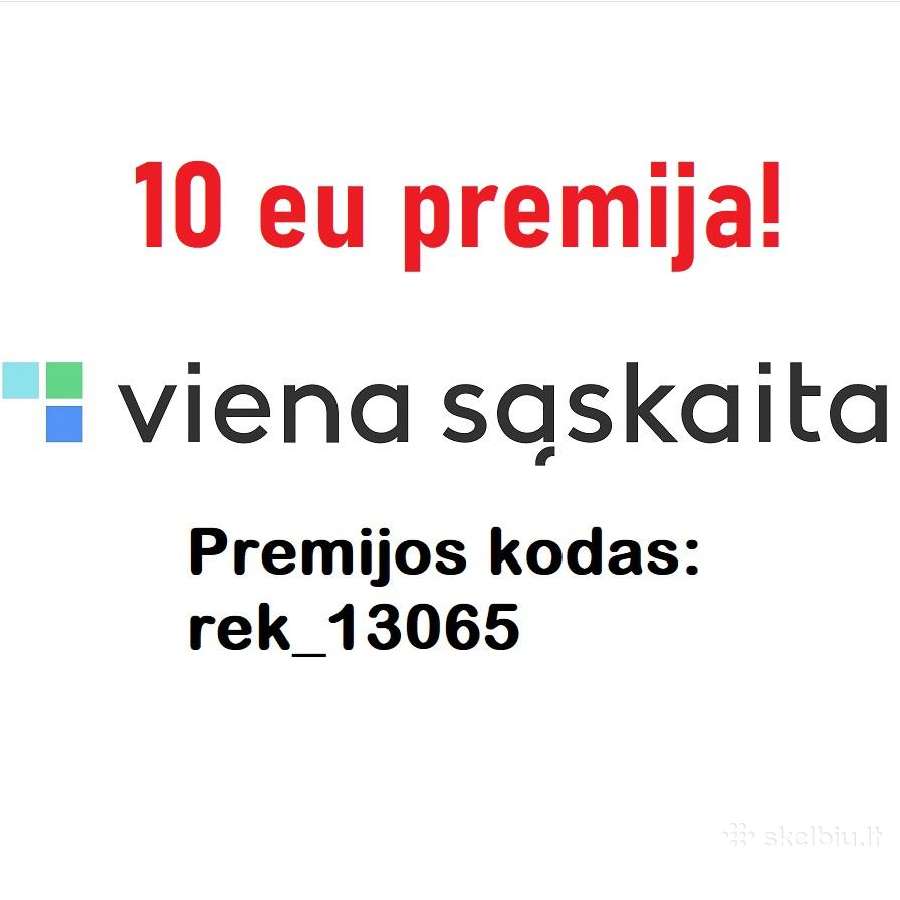 Viena sąskaita nuolaidos kodas, premija!