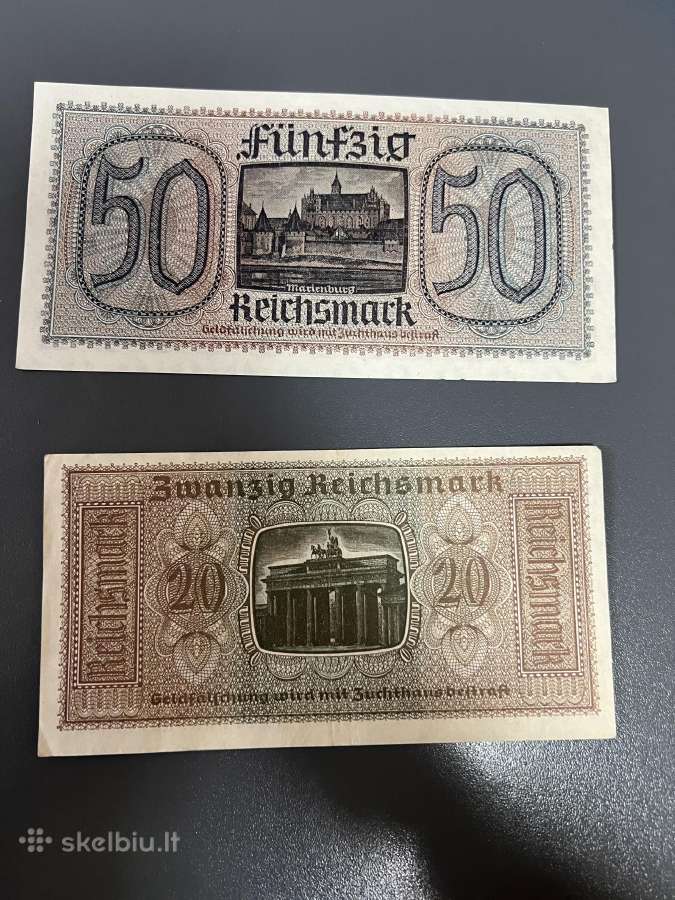 Germany 50, 20 reichsmark 1940-1945 banknotai Unc - nuotraukos Nr. 4