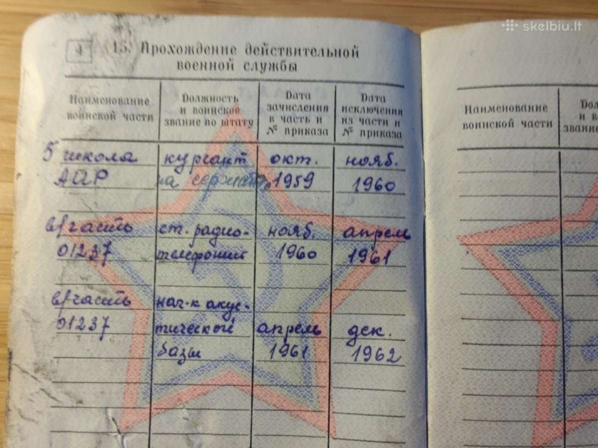 Karinis bilietas 1959-1962 Kėdainių r. - nuotraukos Nr. 4
