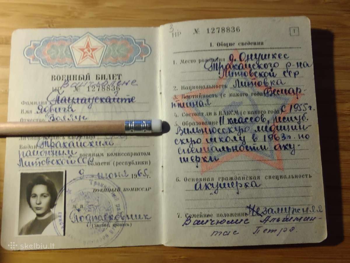 Karinis bilietas medicinos seselė Trakų r. - nuotraukos Nr. 2