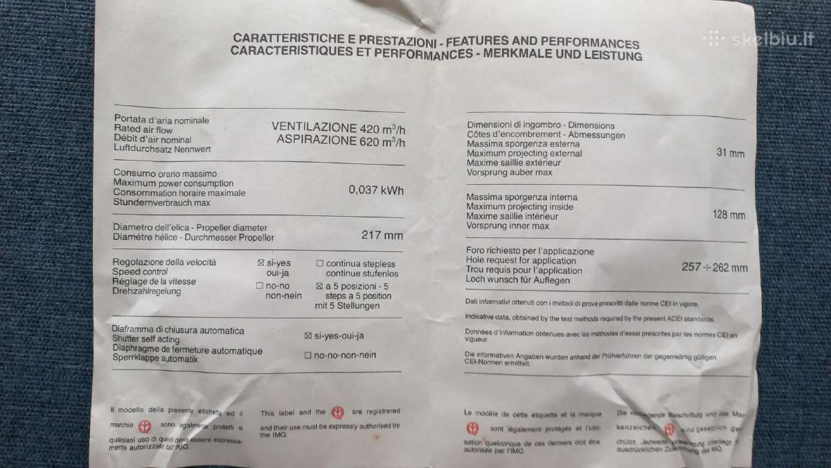 Ventiliatorius ištraukiamas – paduodamas - nuotraukos Nr. 4