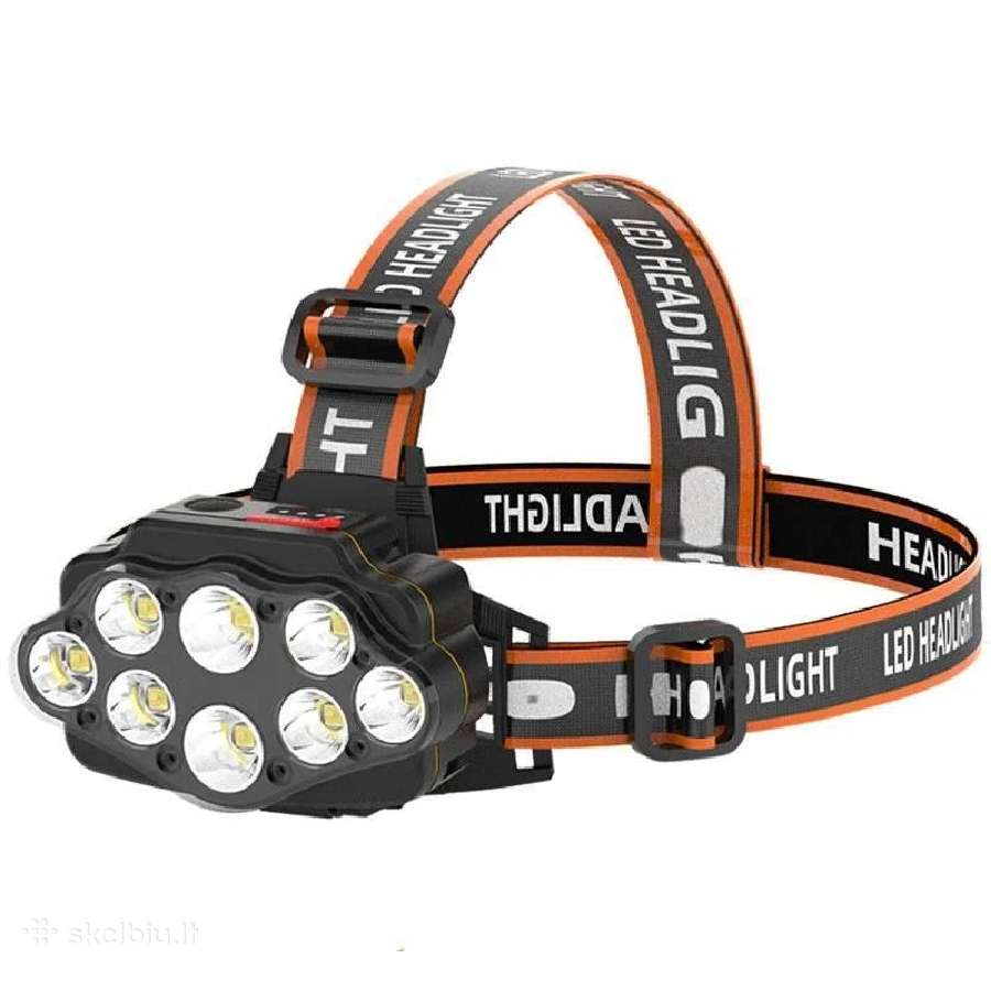 Pakraunami LED prožektoriai ant galvos, žibintai