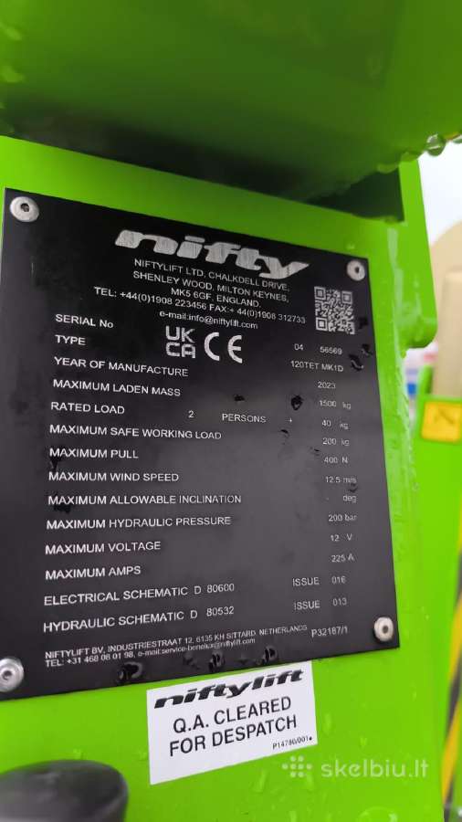 Nauja priekabos tipo keltuvas Nifty Lift 120 Tet - nuotraukos Nr. 3