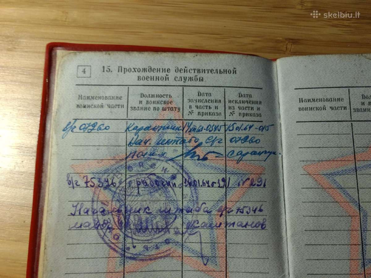 Karinis bilietas 1963-1964, 1968, 1972 Vilnius - nuotraukos Nr. 3