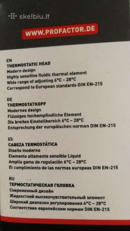 Pigiai termostatines galvos profactor vokiški - nuotraukos Nr. 4