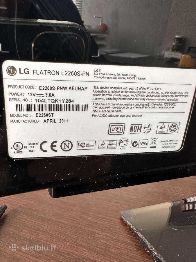 LG Monitorius / Model E2260st - nuotraukos Nr. 2