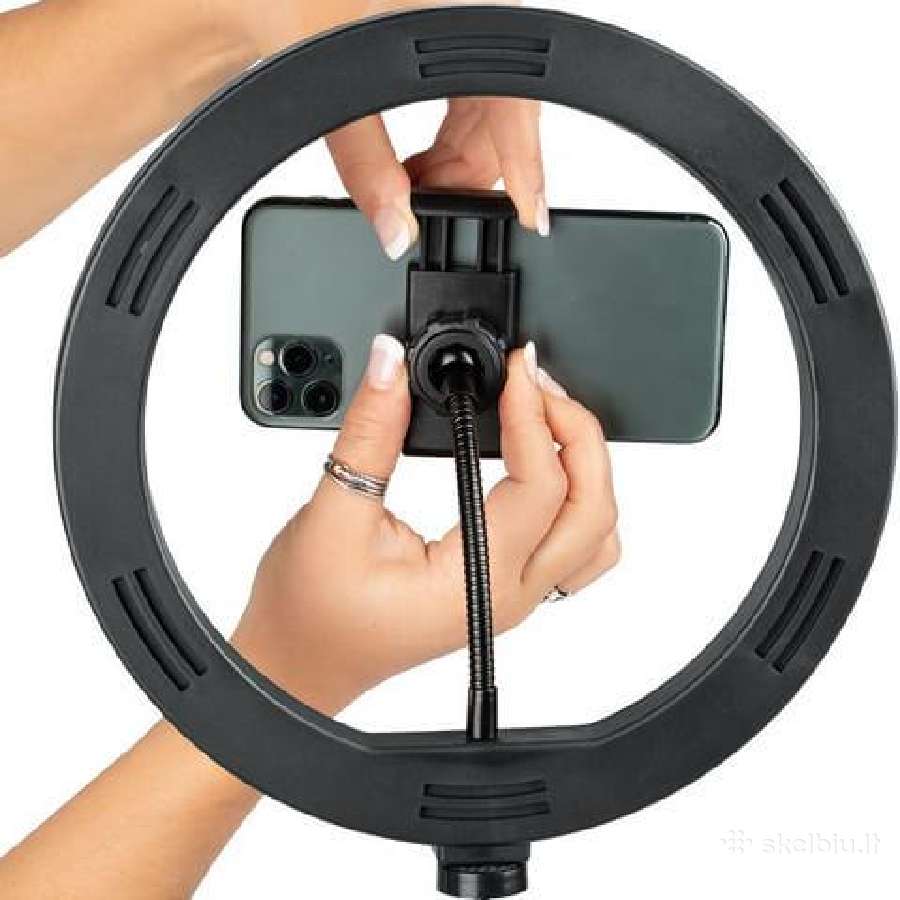 LED žiedinė selfie lempa su telefono laikikliu -M - nuotraukos Nr. 2