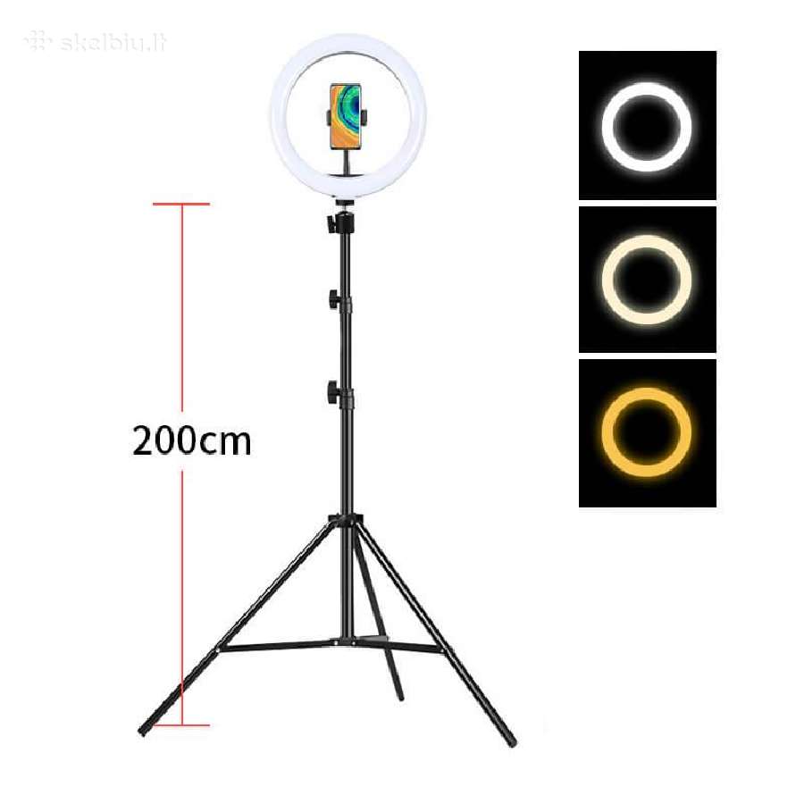 LED žiedinė selfie lempa su telefono laikikliu -M - nuotraukos Nr. 5