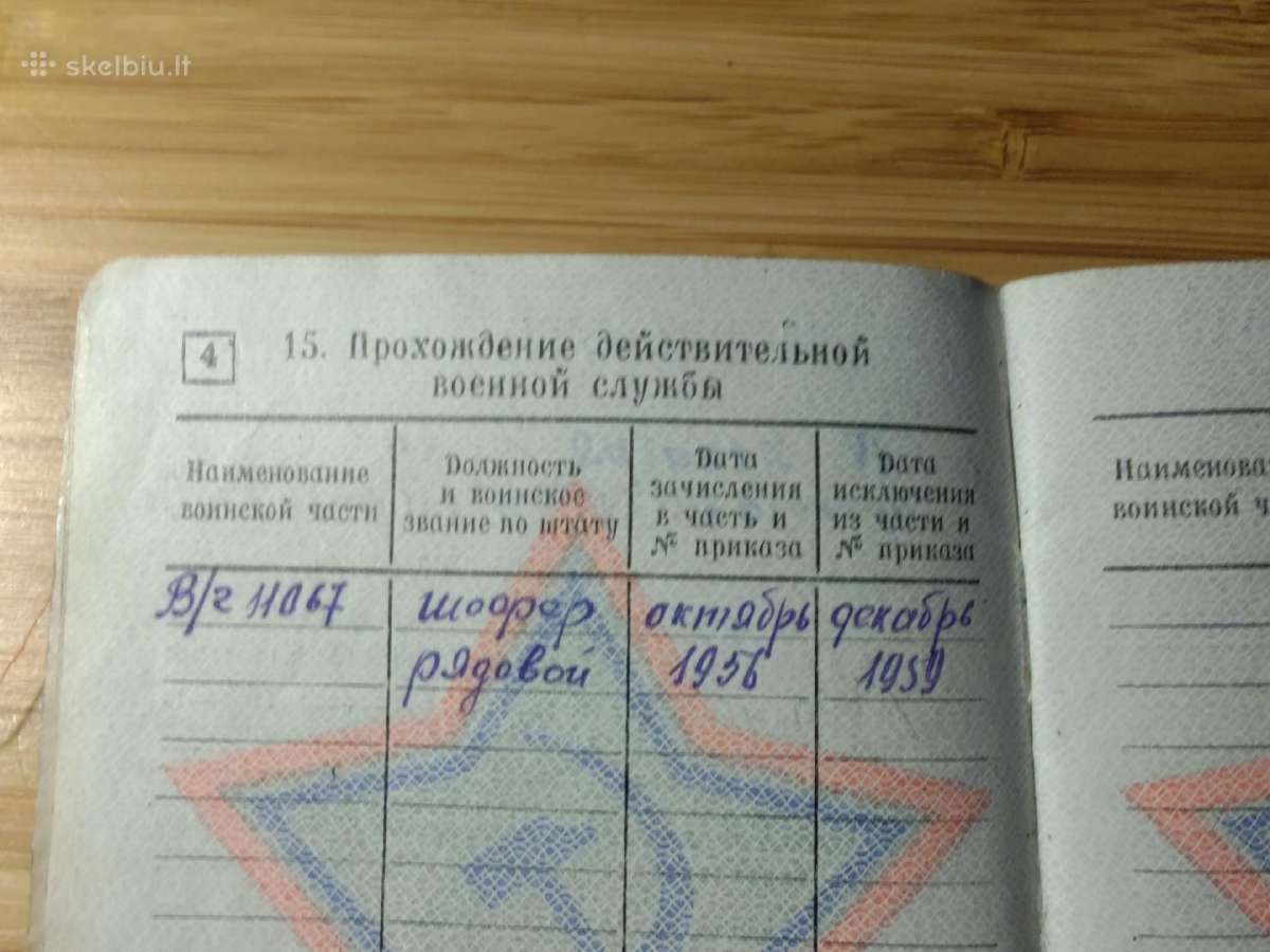 Karinis bilietas ir kt. 1956-1959 Švenčionių r. - nuotraukos Nr. 3