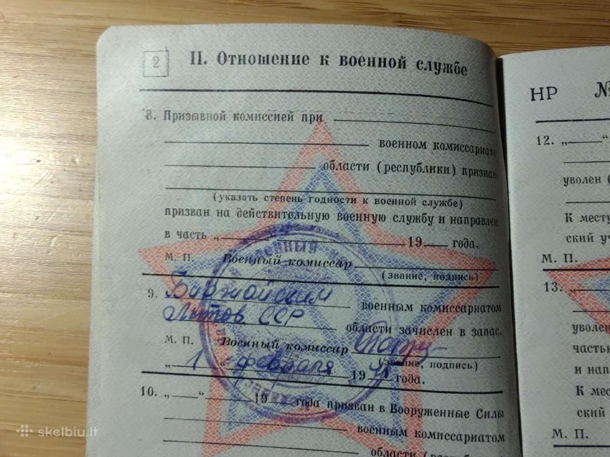 Karinis bilietas 1945 ir Vu dokumentas Alytaus r. - nuotraukos Nr. 8