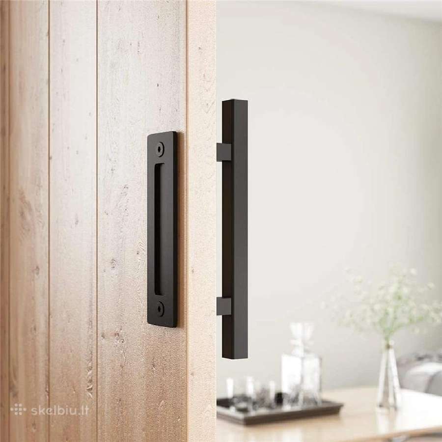 "Barn Doors" Stumdomų durų rankena - Juoda. 30cm - nuotraukos Nr. 2
