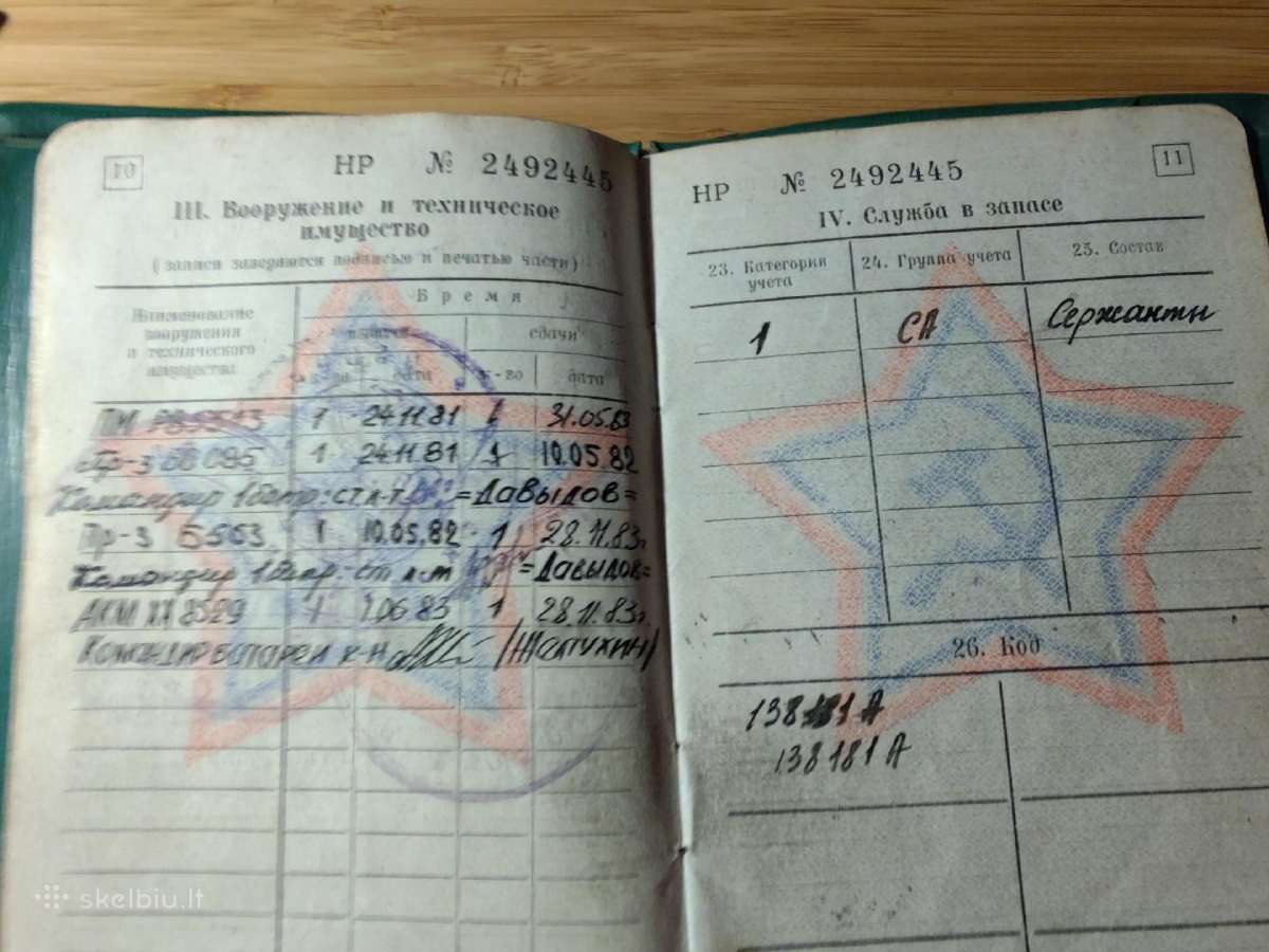 Karinis bilietas 1981-1983 Anykščiai - nuotraukos Nr. 6