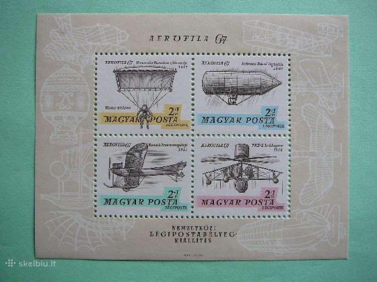 Lektuvai Parasiutai Vengrija 1967 Mnh v2317sb