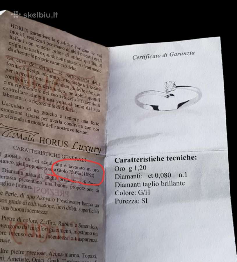 Auksinis (750) Žiedas Su Deimantu - nuotraukos Nr. 8