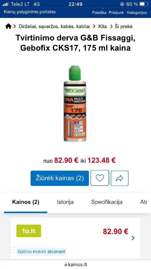 Tvirtinimo derva Gebofix - nuotraukos Nr. 2