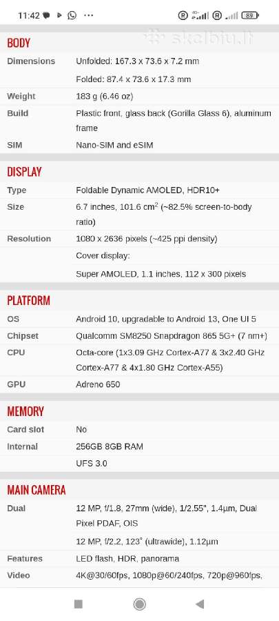 Samsung z flip 1 iarba 3 5G sudauzytas ekranas - nuotraukos Nr. 5