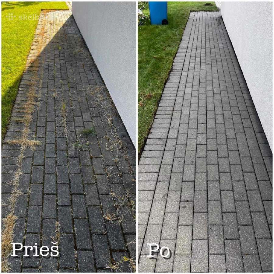 Trinkelių,terasų,fasadų, kietų paviršių plovimas - nuotraukos Nr. 19