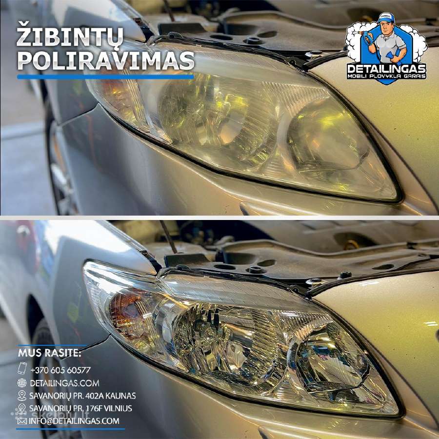 Variklio ir dugno plovimas / žibintų poliravimas - nuotraukos Nr. 2