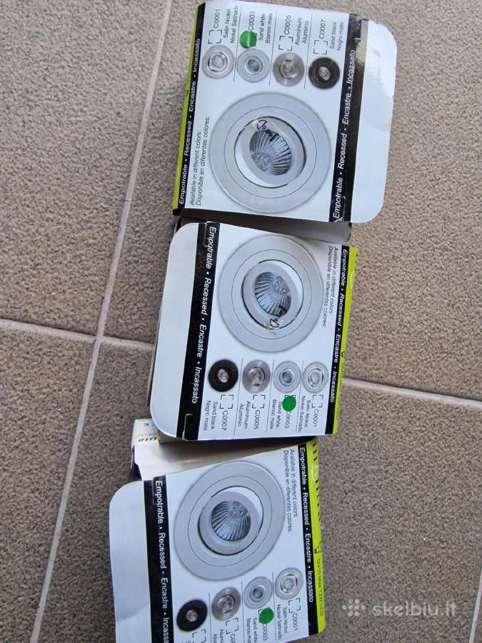 Įleidžiami LED šviestuvai 3 vnt, nauji