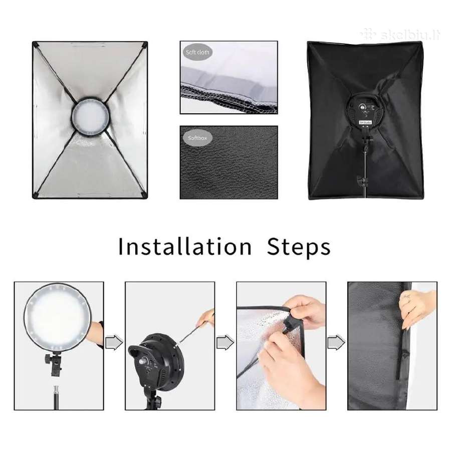 LED reguliuojami softbox (rinkinys) - nuotraukos Nr. 5