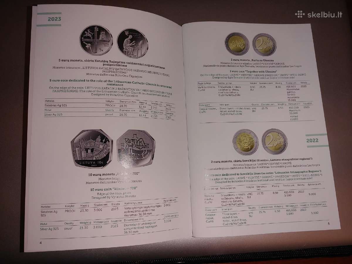 1993-2023 metų lietuviškų monetų katalogas - nuotraukos Nr. 2