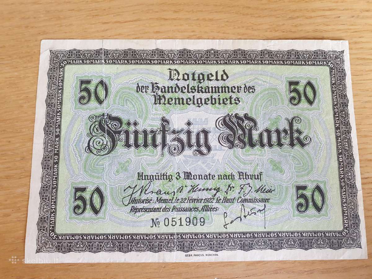 1922 metų 50 Memel markių - nuotraukos Nr. 2