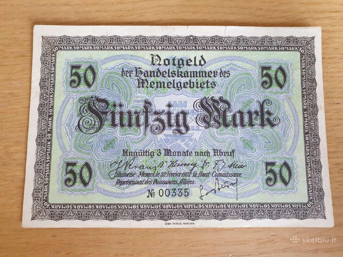 1922 metų 50 Memel markių Žemas numeris - nuotraukos Nr. 2