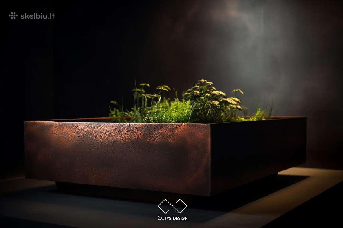 Rūdinto metalo corten vazonas - nuotraukos Nr. 10